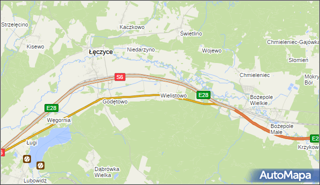 mapa Wielistowo, Wielistowo na mapie Targeo