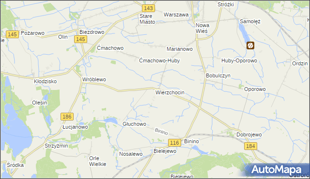 mapa Wierzchocin, Wierzchocin na mapie Targeo