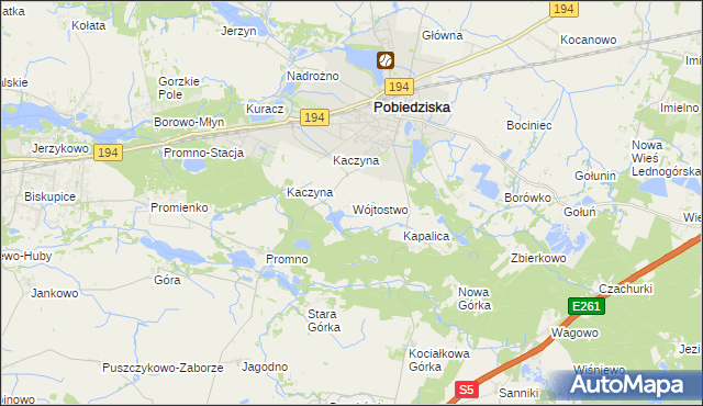 mapa Wójtostwo gmina Pobiedziska, Wójtostwo gmina Pobiedziska na mapie Targeo