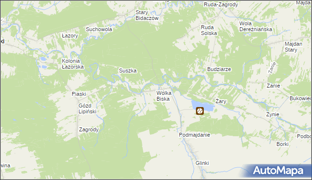 mapa Wólka Biska, Wólka Biska na mapie Targeo