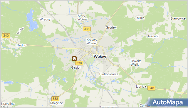 mapa Wołów, Wołów na mapie Targeo