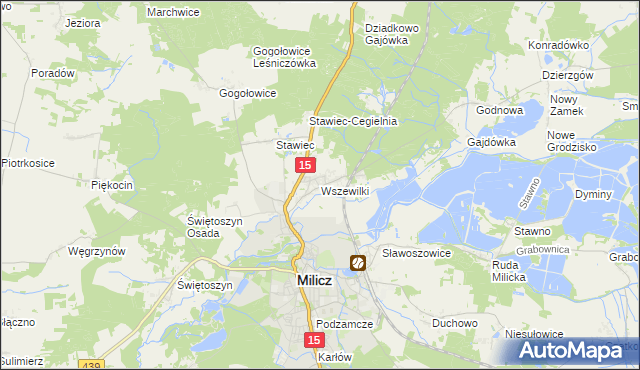 mapa Wszewilki, Wszewilki na mapie Targeo