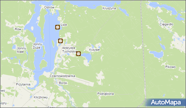 mapa Zabrody gmina Karsin, Zabrody gmina Karsin na mapie Targeo