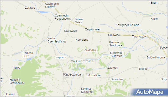 mapa Zakłodzie, Zakłodzie na mapie Targeo