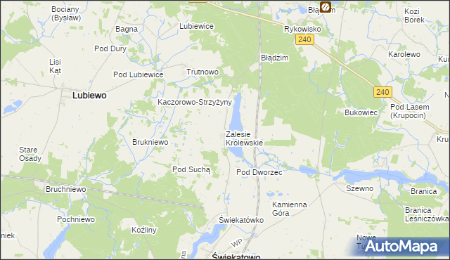 mapa Zalesie Królewskie, Zalesie Królewskie na mapie Targeo