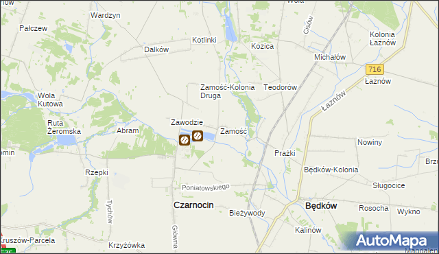 mapa Zamość gmina Czarnocin, Zamość gmina Czarnocin na mapie Targeo