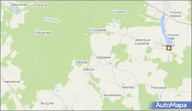 mapa Zbarzewo, Zbarzewo na mapie Targeo