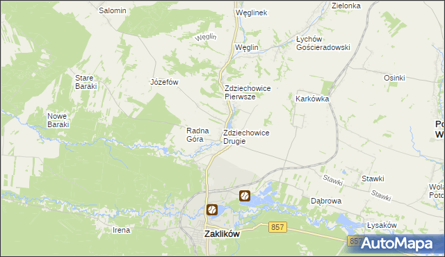 mapa Zdziechowice Drugie, Zdziechowice Drugie na mapie Targeo