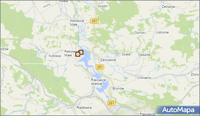 mapa Żerkowice gmina Lwówek Śląski, Żerkowice gmina Lwówek Śląski na mapie Targeo
