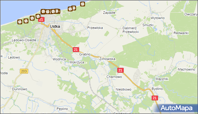 mapa Zimowiska, Zimowiska na mapie Targeo