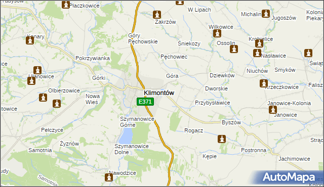 mapa Adamczowice, Adamczowice na mapie Targeo
