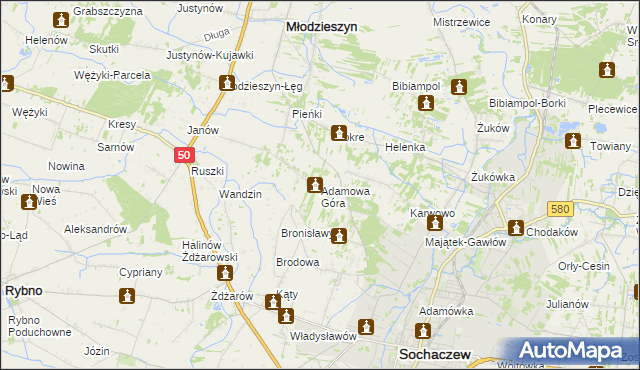 mapa Adamowa Góra, Adamowa Góra na mapie Targeo