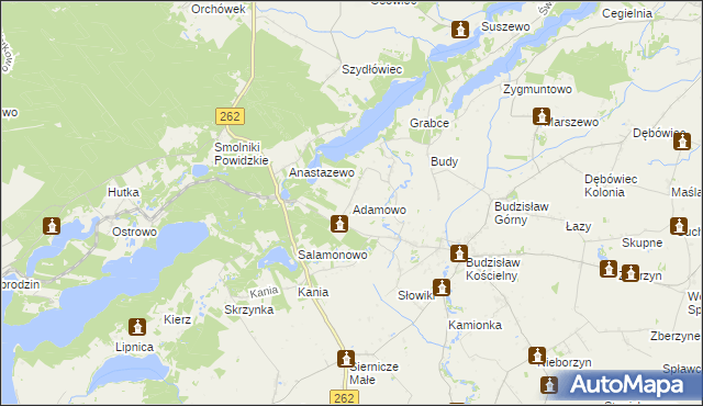 mapa Adamowo gmina Kleczew, Adamowo gmina Kleczew na mapie Targeo