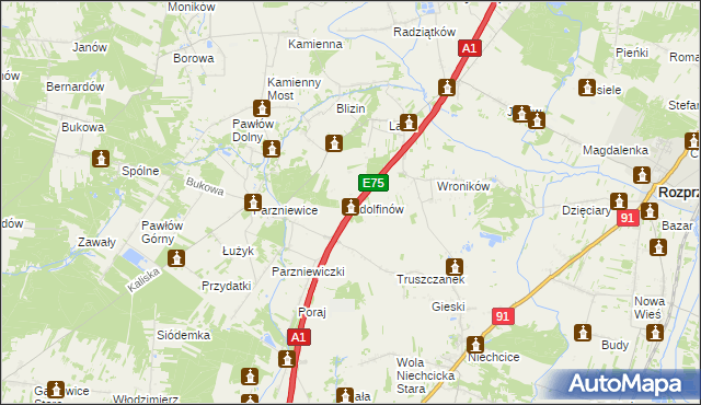 mapa Adolfinów, Adolfinów na mapie Targeo