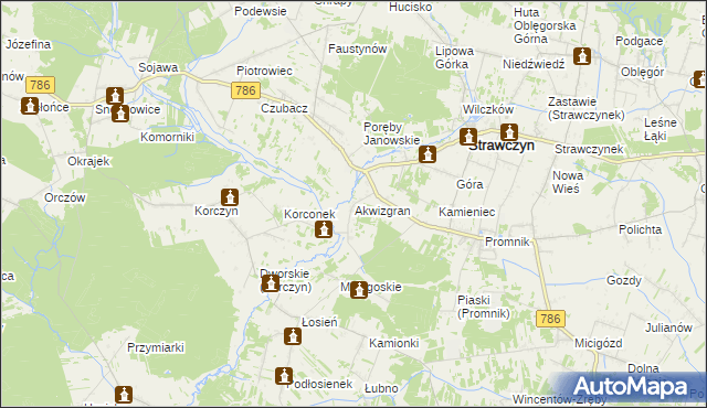 mapa Akwizgran, Akwizgran na mapie Targeo