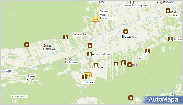 mapa Aleksandrów gmina Czosnów, Aleksandrów gmina Czosnów na mapie Targeo