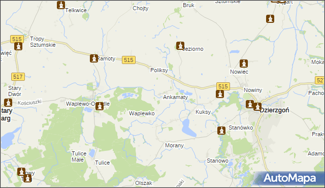 mapa Ankamaty, Ankamaty na mapie Targeo