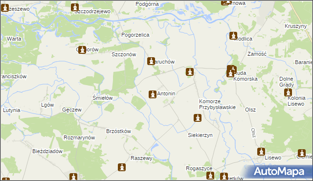 mapa Antonin gmina Żerków, Antonin gmina Żerków na mapie Targeo