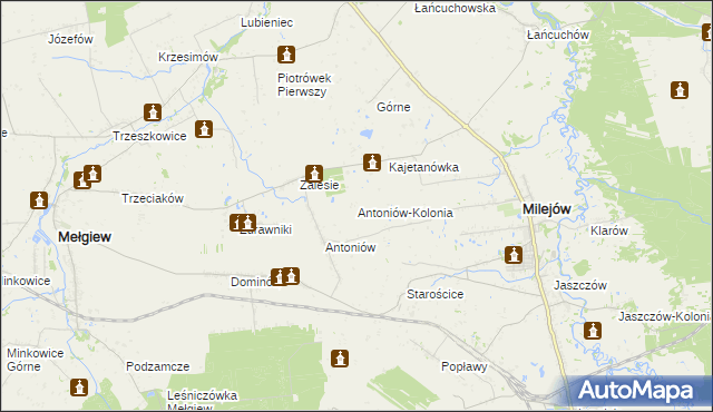 mapa Antoniów-Kolonia, Antoniów-Kolonia na mapie Targeo