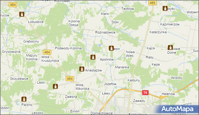 mapa Apolinów, Apolinów na mapie Targeo