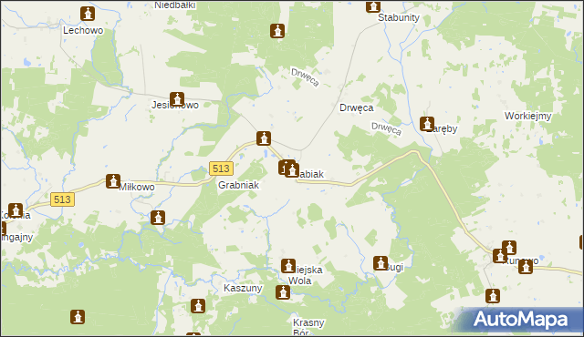 mapa Babiak gmina Lidzbark Warmiński, Babiak gmina Lidzbark Warmiński na mapie Targeo