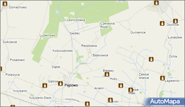 mapa Babkowice, Babkowice na mapie Targeo