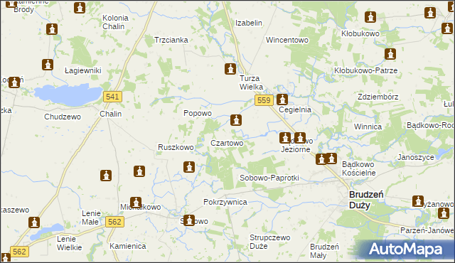 mapa Bądkowo-Rumunki, Bądkowo-Rumunki na mapie Targeo