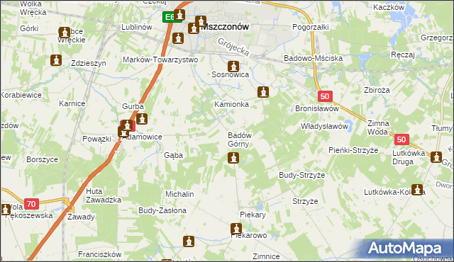 mapa Badów Górny, Badów Górny na mapie Targeo