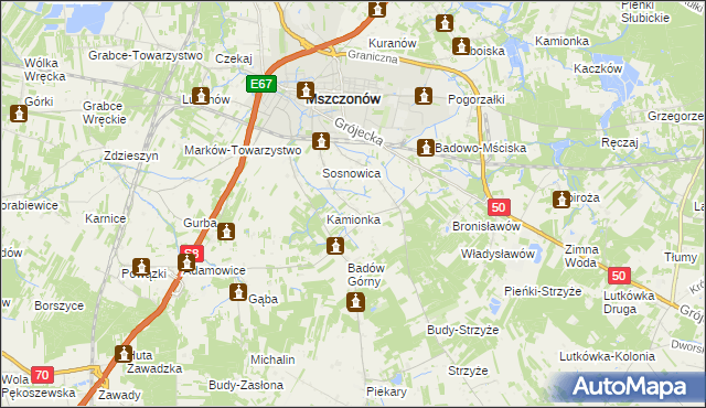 mapa Badowo-Dańki, Badowo-Dańki na mapie Targeo