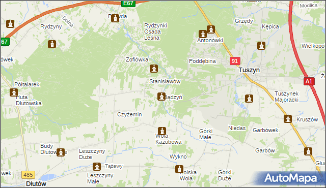 mapa Bądzyń, Bądzyń na mapie Targeo