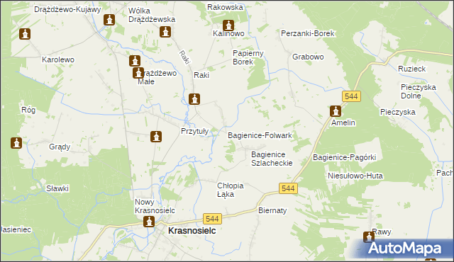 mapa Bagienice-Folwark, Bagienice-Folwark na mapie Targeo