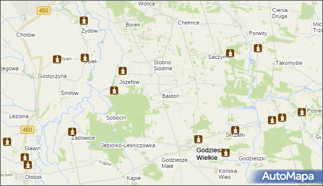 mapa Bałdoń, Bałdoń na mapie Targeo