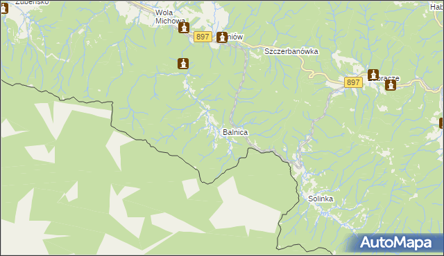 mapa Balnica, Balnica na mapie Targeo