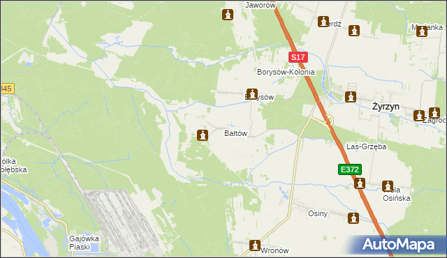 mapa Bałtów gmina Żyrzyn, Bałtów gmina Żyrzyn na mapie Targeo