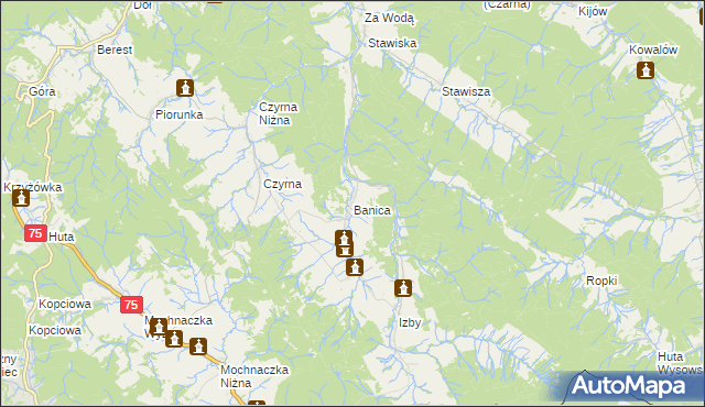 mapa Banica, Banica na mapie Targeo