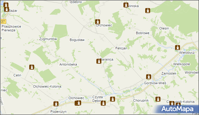 mapa Baranica, Baranica na mapie Targeo