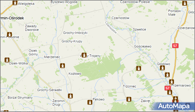 mapa Baraniec gmina Karniewo, Baraniec gmina Karniewo na mapie Targeo