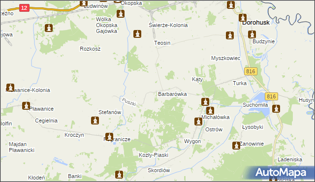 mapa Barbarówka, Barbarówka na mapie Targeo