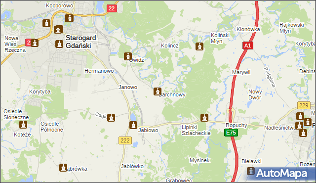 mapa Barchnowy, Barchnowy na mapie Targeo