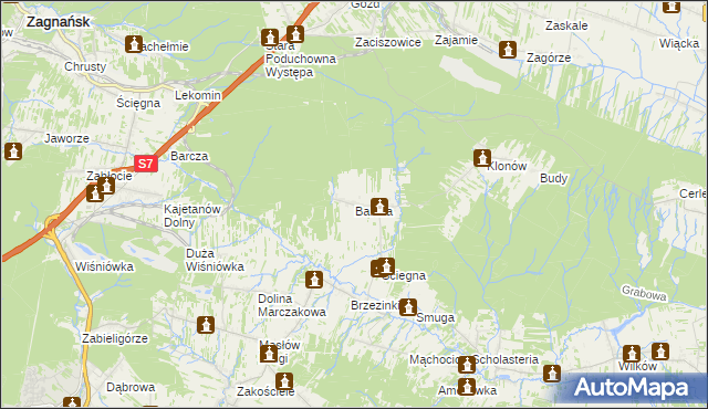 mapa Barcza, Barcza na mapie Targeo