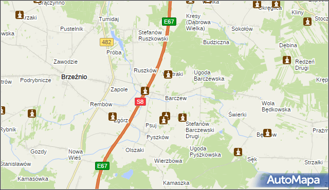 mapa Barczew, Barczew na mapie Targeo