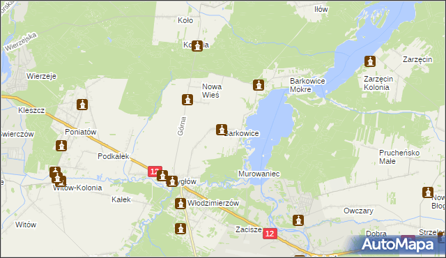 mapa Barkowice, Barkowice na mapie Targeo