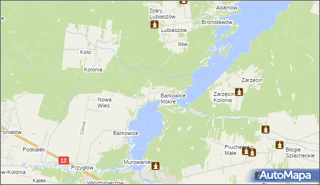mapa Barkowice Mokre, Barkowice Mokre na mapie Targeo