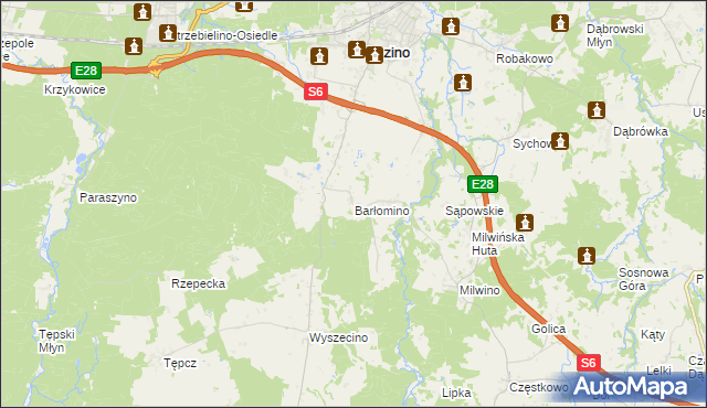 mapa Barłomino, Barłomino na mapie Targeo