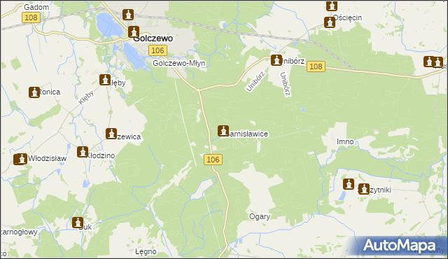 mapa Barnisławice, Barnisławice na mapie Targeo