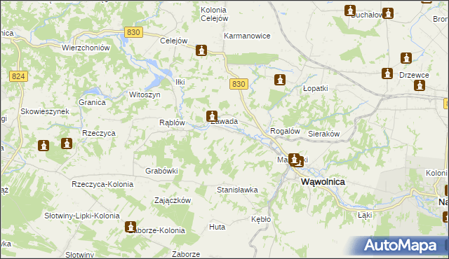 mapa Bartłomiejowice gmina Wąwolnica, Bartłomiejowice gmina Wąwolnica na mapie Targeo