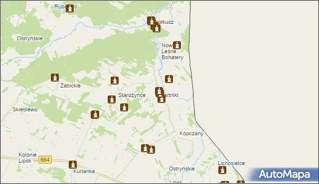 mapa Bartniki gmina Lipsk, Bartniki gmina Lipsk na mapie Targeo