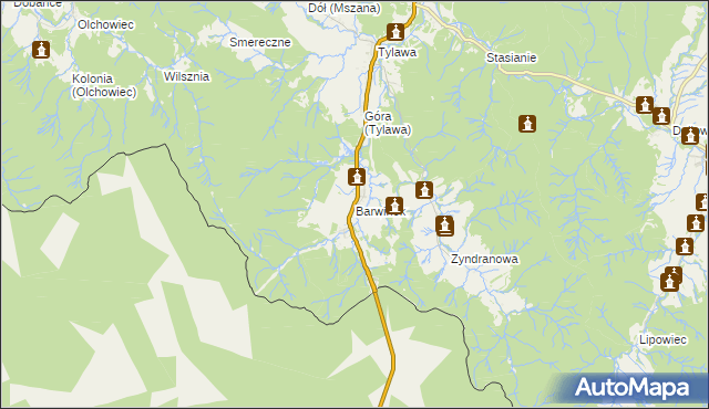 mapa Barwinek gmina Dukla, Barwinek gmina Dukla na mapie Targeo