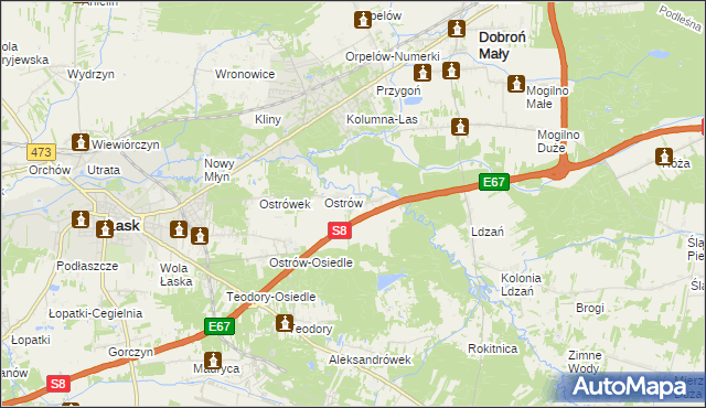 mapa Barycz gmina Dobroń, Barycz gmina Dobroń na mapie Targeo