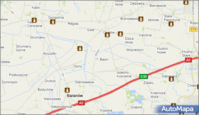 mapa Basin gmina Baranów, Basin gmina Baranów na mapie Targeo